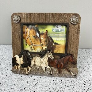 Rivers Edge Horse Farm Resin Picture Frame‎ 4x6 Photo Ranch Cottagecore